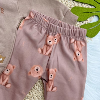 Conj. Casaco Super Cute Baby Bear e Calça - Marrom